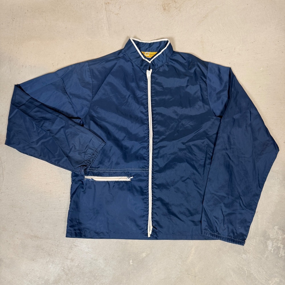 Vintage 60s japanese SurfBreaker Penneys Navy Nylon Windbreaker Jacket Mens S